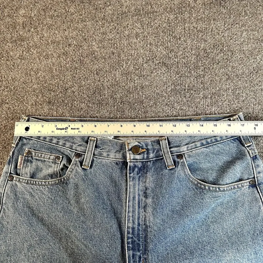 Carhartt B17 STW Relaxed Fit Jeans Mens 36x32 Light Wash Blue Tapered Denim Work